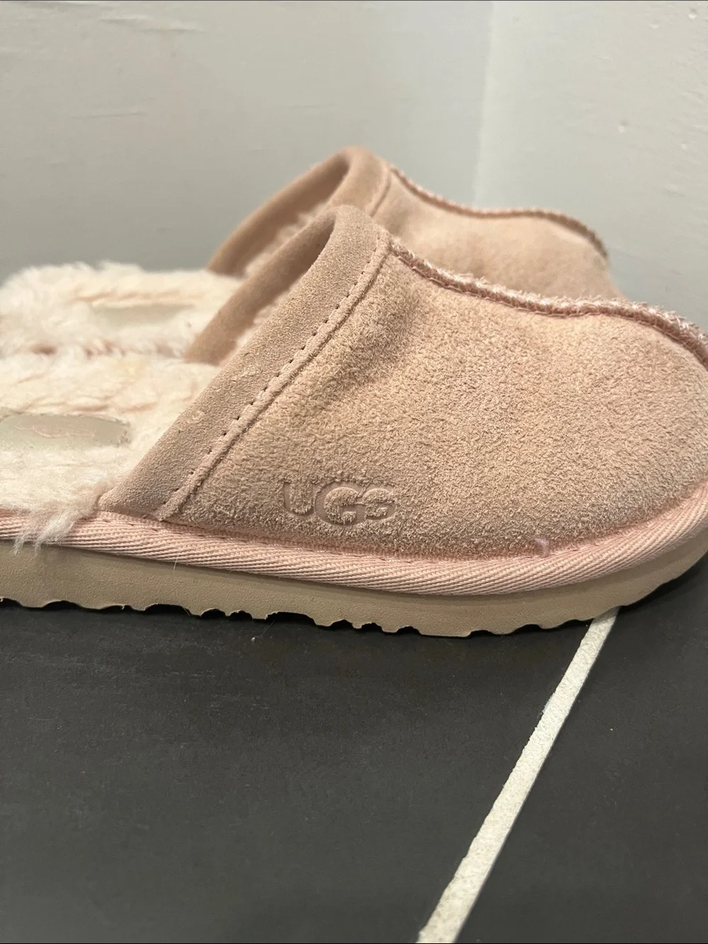 UGG Blush Suede Shearling Mule Slippers